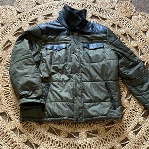 Yoki Army Green/ Faux Leather Jacket XL